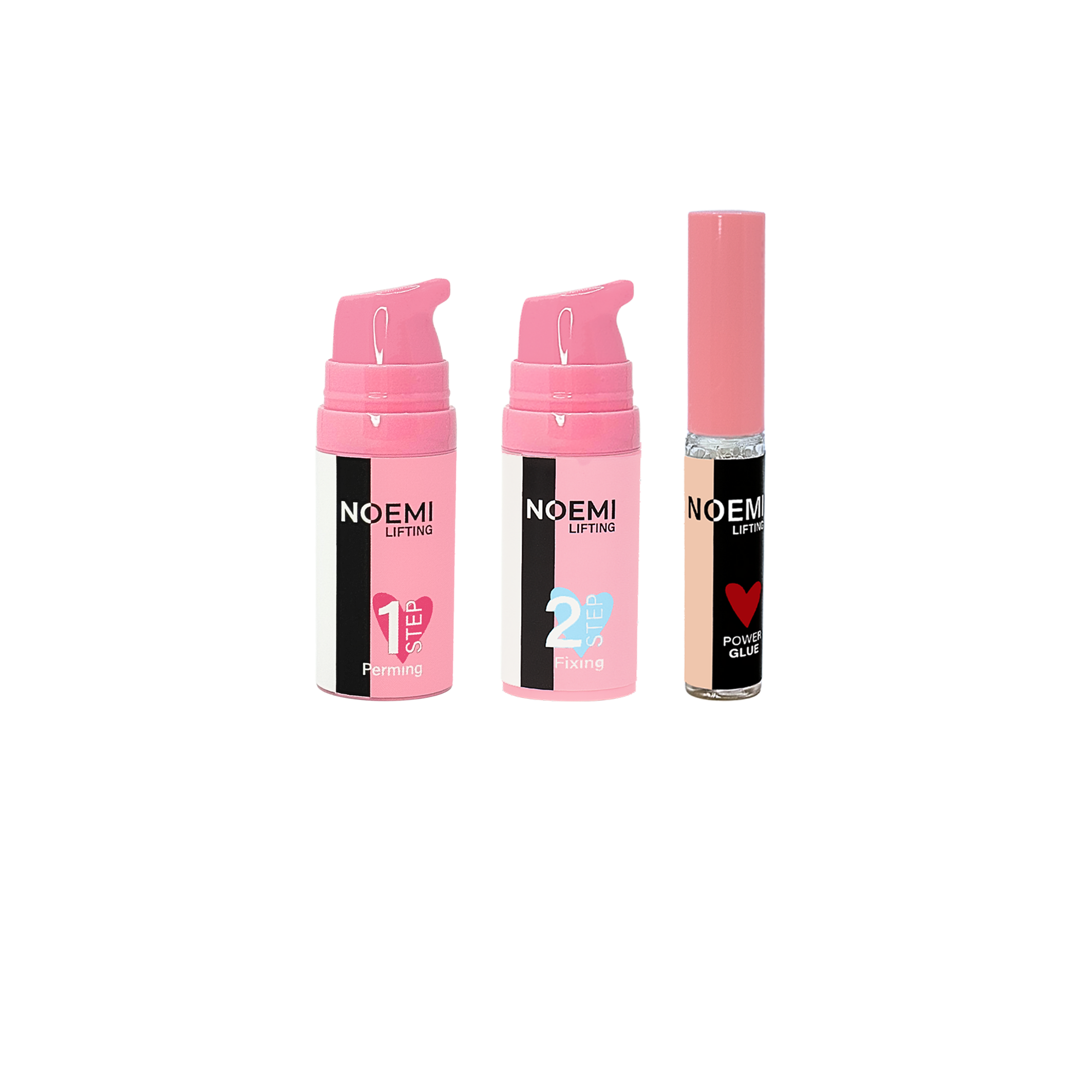 Noemi Lifting - Pump Set mit Lotion 1+2+Kleber (je Pumpflasche 10 ml & 7ml Kleber)