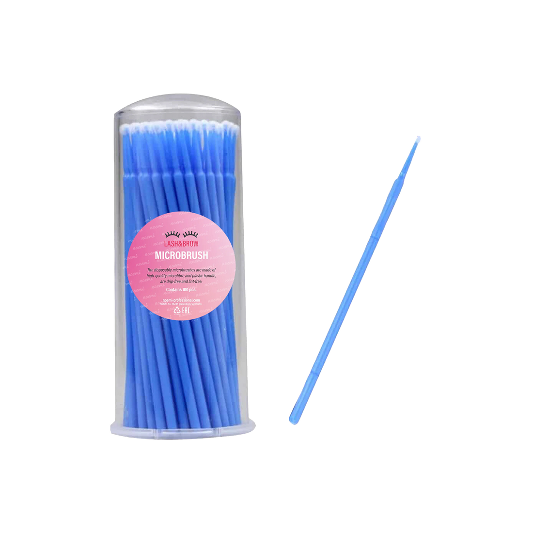 Noemi - Microbrushstäbchen (100 Stk, Blau) - Tube