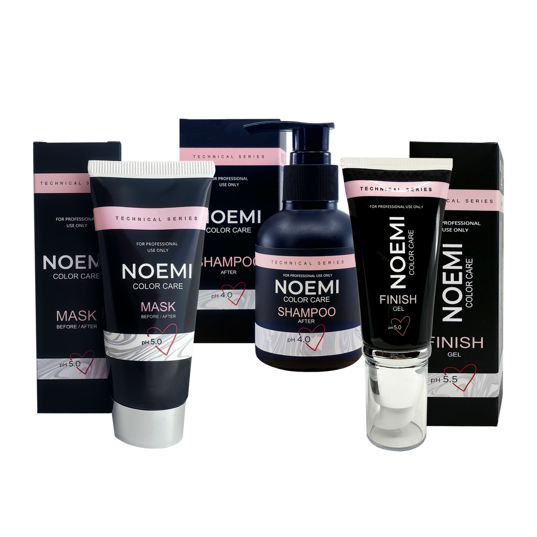 Noemi Farbpflege-Set: Color Care Shampoo, Mask, Finish Gel