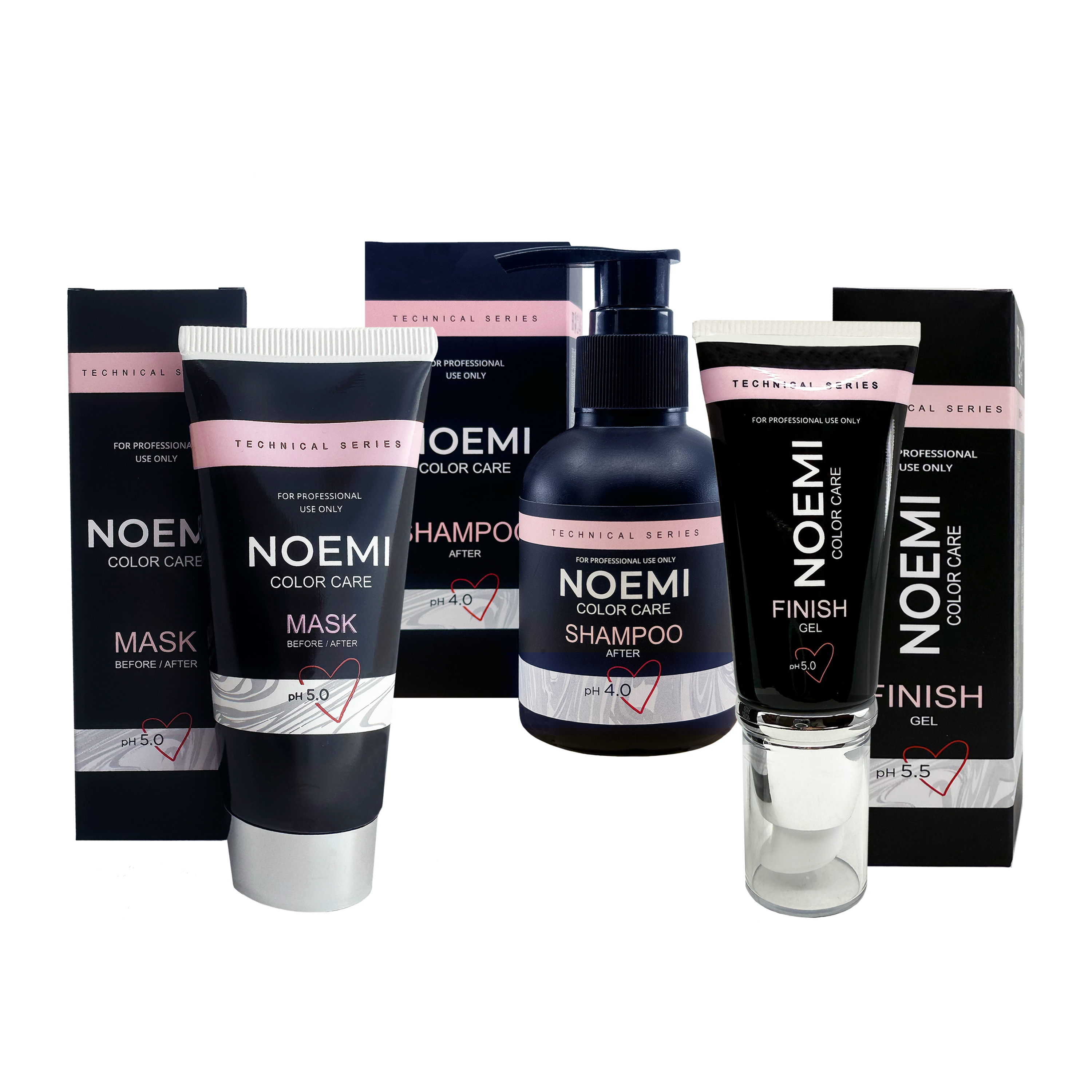 Noemi Farbpflege-Set: Color Care Shampoo, Mask, Finish Gel