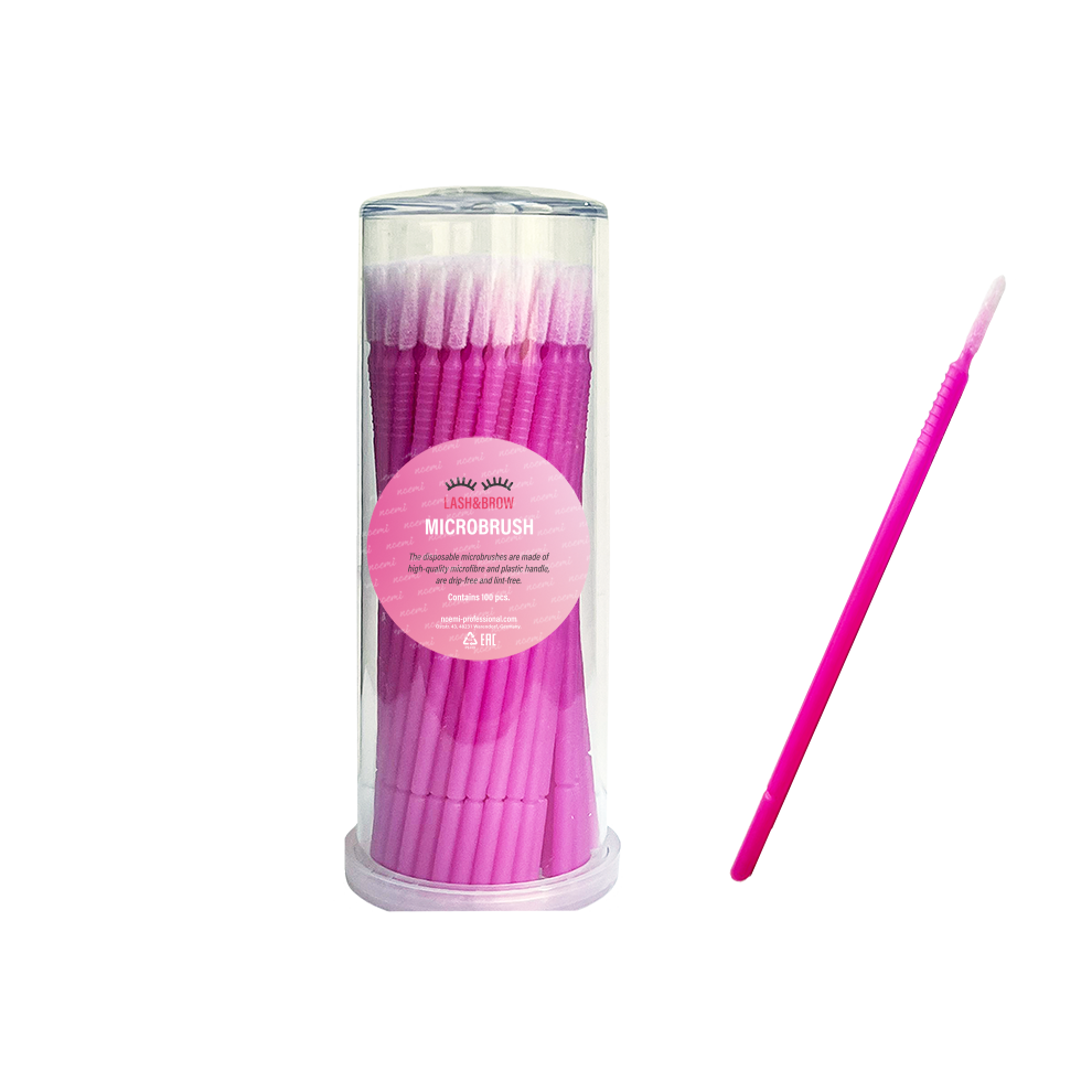 Noemi - Microbrushstäbchen (100 St., Pink mit schmaler Spitze)