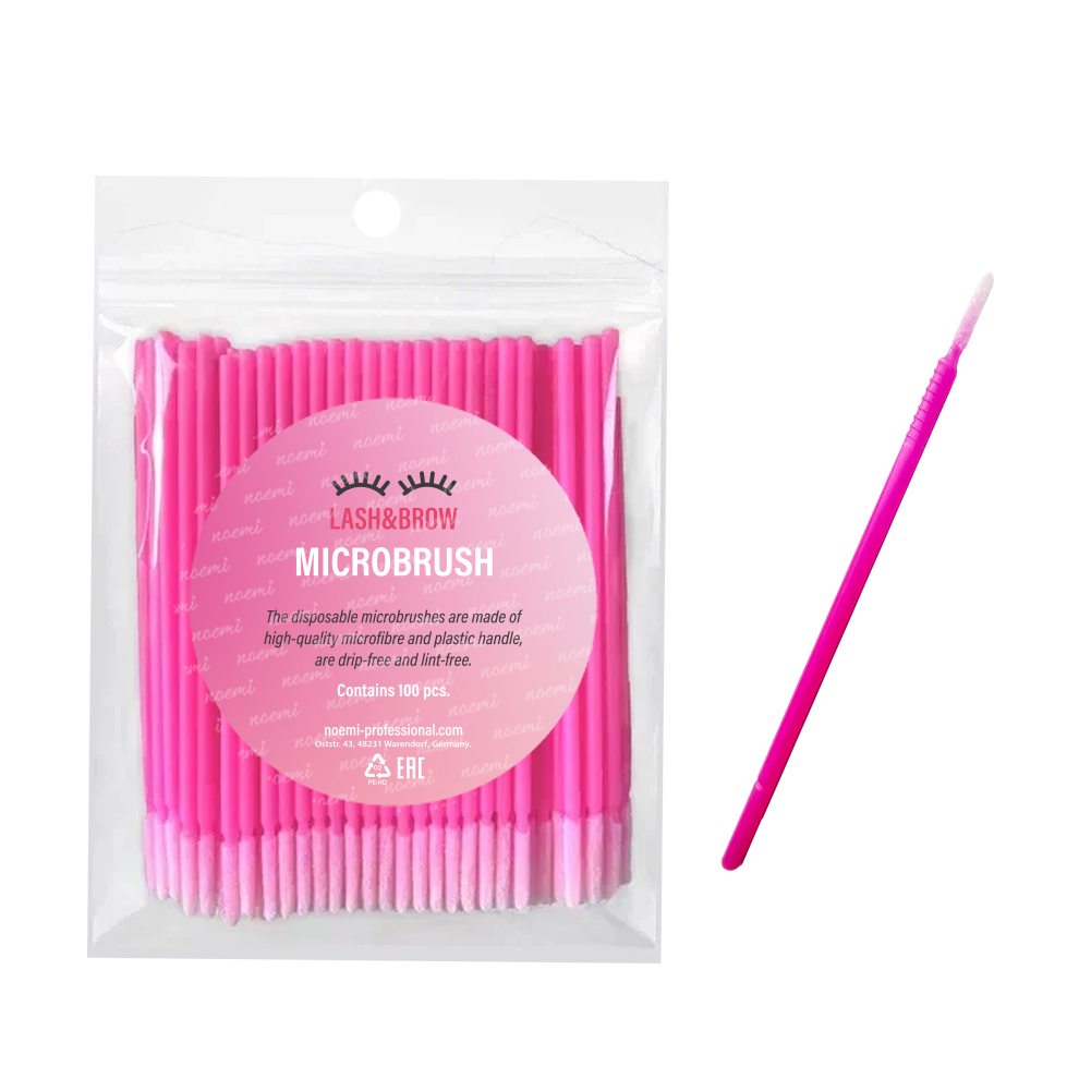 Noemi - Microbrushstäbchen - Beutel (100 St., Pink mit schmaler Spitze)