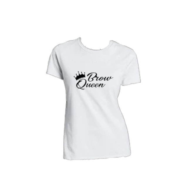 BHD - T-Shirt mit "Brow Queen" Logo 70% Rabatt