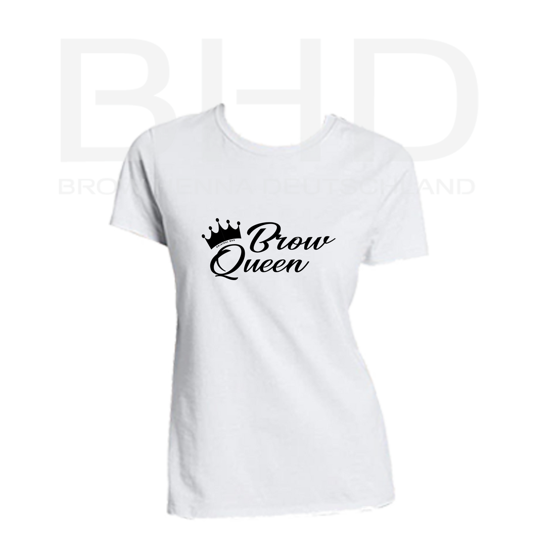BHD - T-Shirt mit "Brow Queen" Logo 70% Rabatt