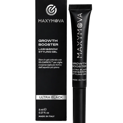 Maxymova GROWTH BOOSTER Ultra Black – Getöntes Wimpern- &amp; Augenbrauenserum