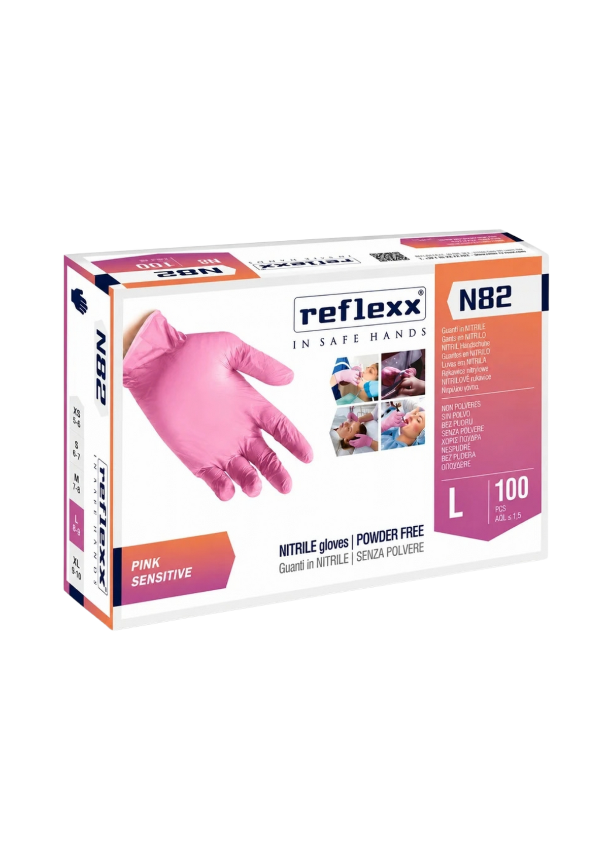 Nitrilhandschuhe, Rosa, Latexfrei, Puderfreie - Reflexx N82