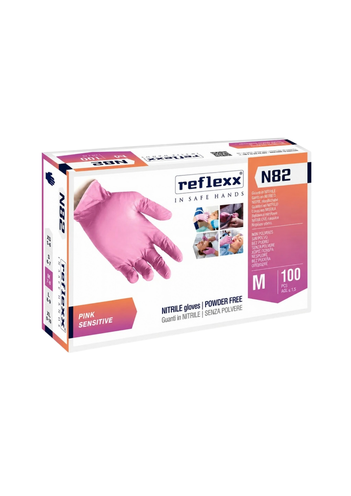 Nitrilhandschuhe, Rosa, Latexfrei, Puderfreie - Reflexx N82