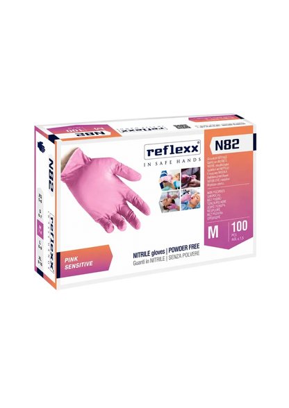 Nitrilhandschuhe, Rosa, Latexfrei, Puderfreie - Reflexx N82