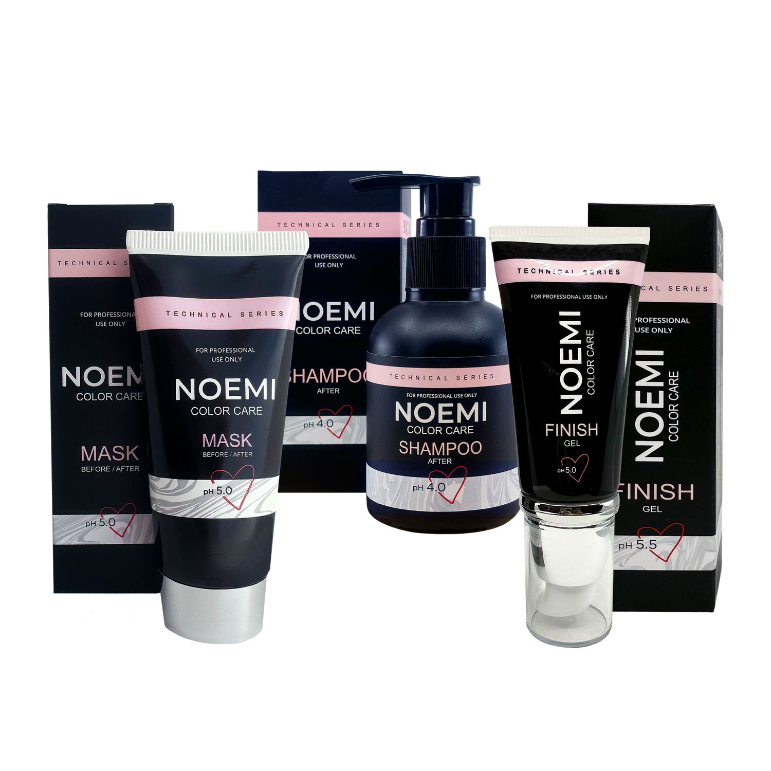 Noemi Farbpflege-Set: Color Care Shampoo, Mask, Finish Gel