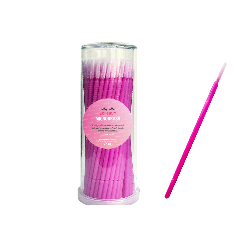 Noemi -  Microbrushstäbchen (100 St., Pink mit schmaler Spitze)