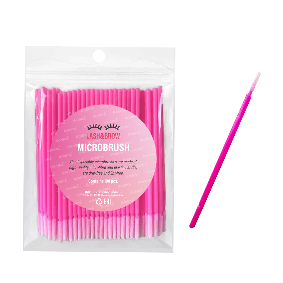 Noemi - Microbrushstäbchen (100 St., Pink mit schmaler Spitze)