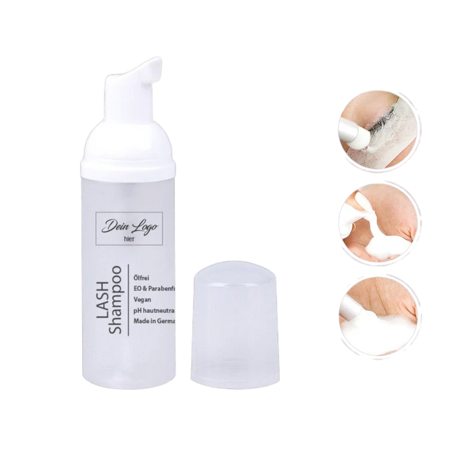 Wimpernshampoo mit deinem Logo - 20 Stück, 50ml