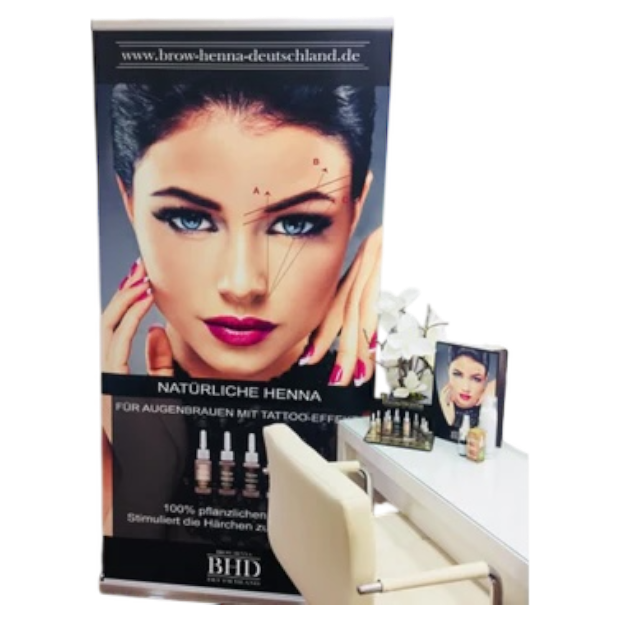 BHD -  Roll-up-Banner (mit Brow Henna ,100mx200m)