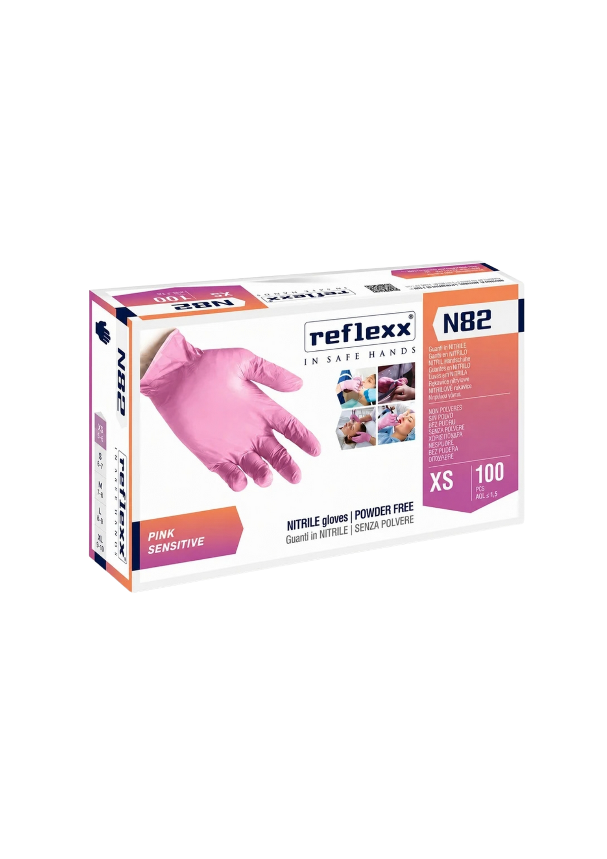 Nitrilhandschuhe, Rosa, Latexfrei, Puderfreie - Reflexx N82