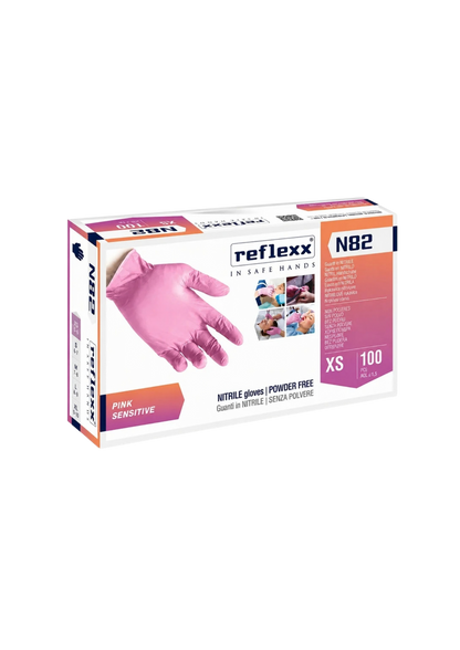 Nitrilhandschuhe, Rosa, Latexfrei, Puderfreie - Reflexx N82