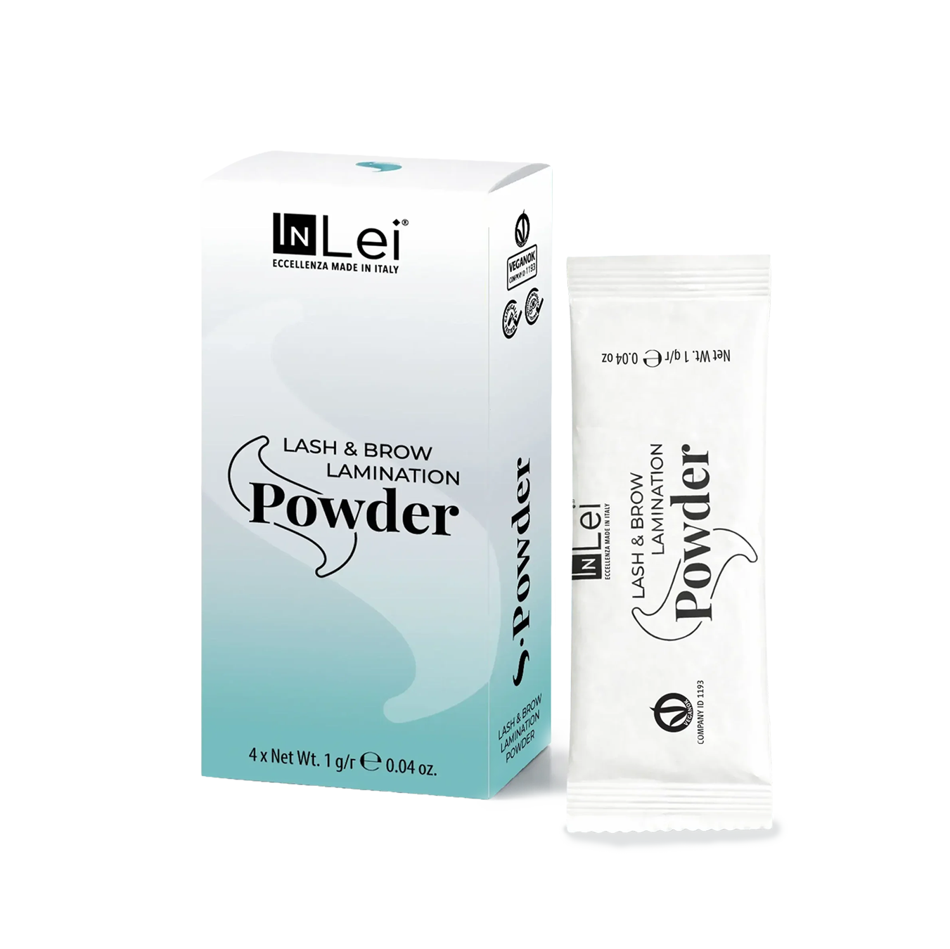 Inlei S-Powder Sachets – Pulver für Koreanisches Lashlifting, 4 × 1 g