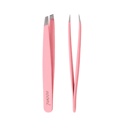 Noemi - Slant Tweezers - White/Pink/Black