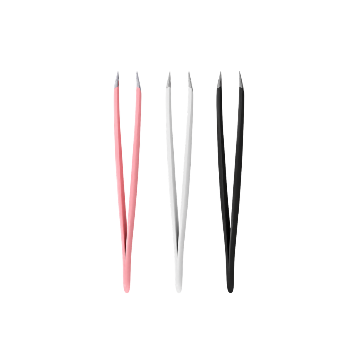 Noemi - Slant Tweezers - White/Pink/Black